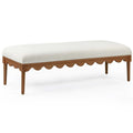Oodle Vegan Mohair Bench, Cr¨¨me/Noyer