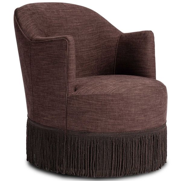 Aurora Fringe Swivel Chaise, Laughlin Plum